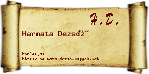Harmata Dezső névjegykártya